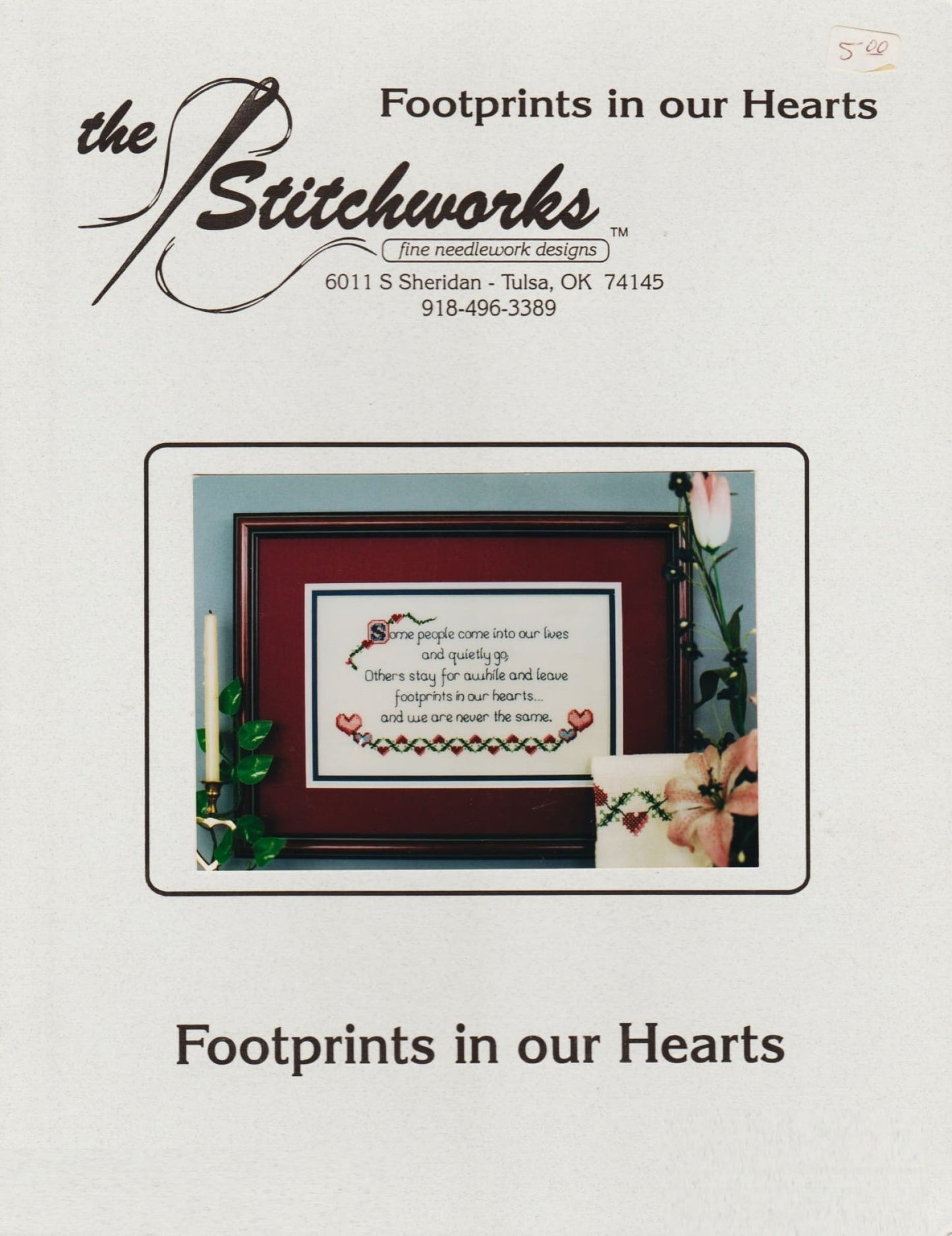 StitchWorks Footprints in our Hearts cross stitch pattern