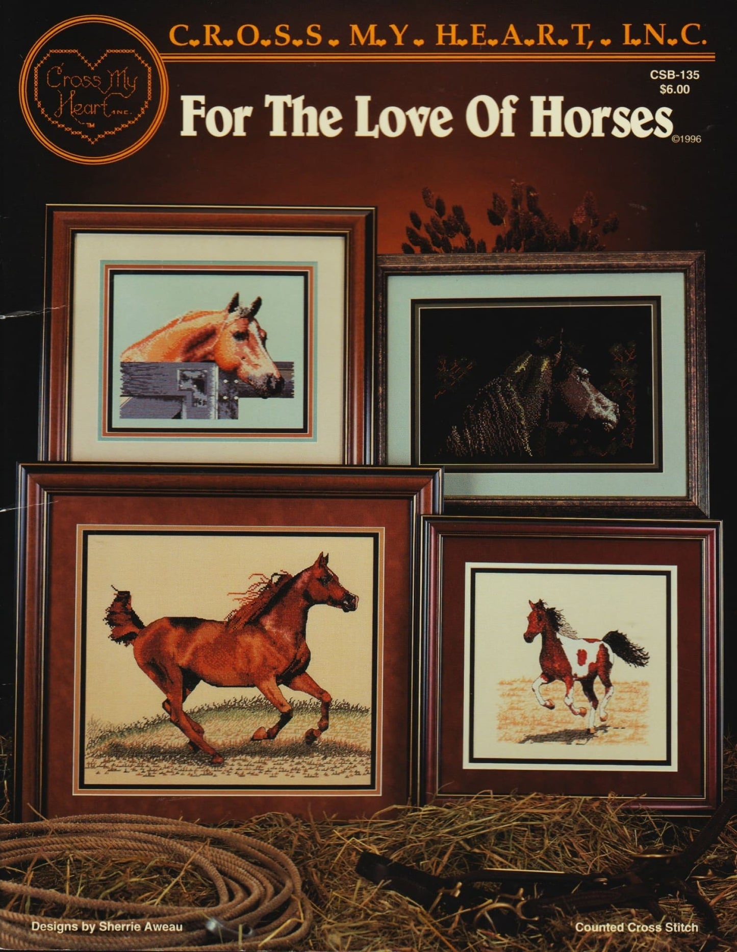 Cross My Heart For The Love of Horses CSB-135 cross stitch pattern