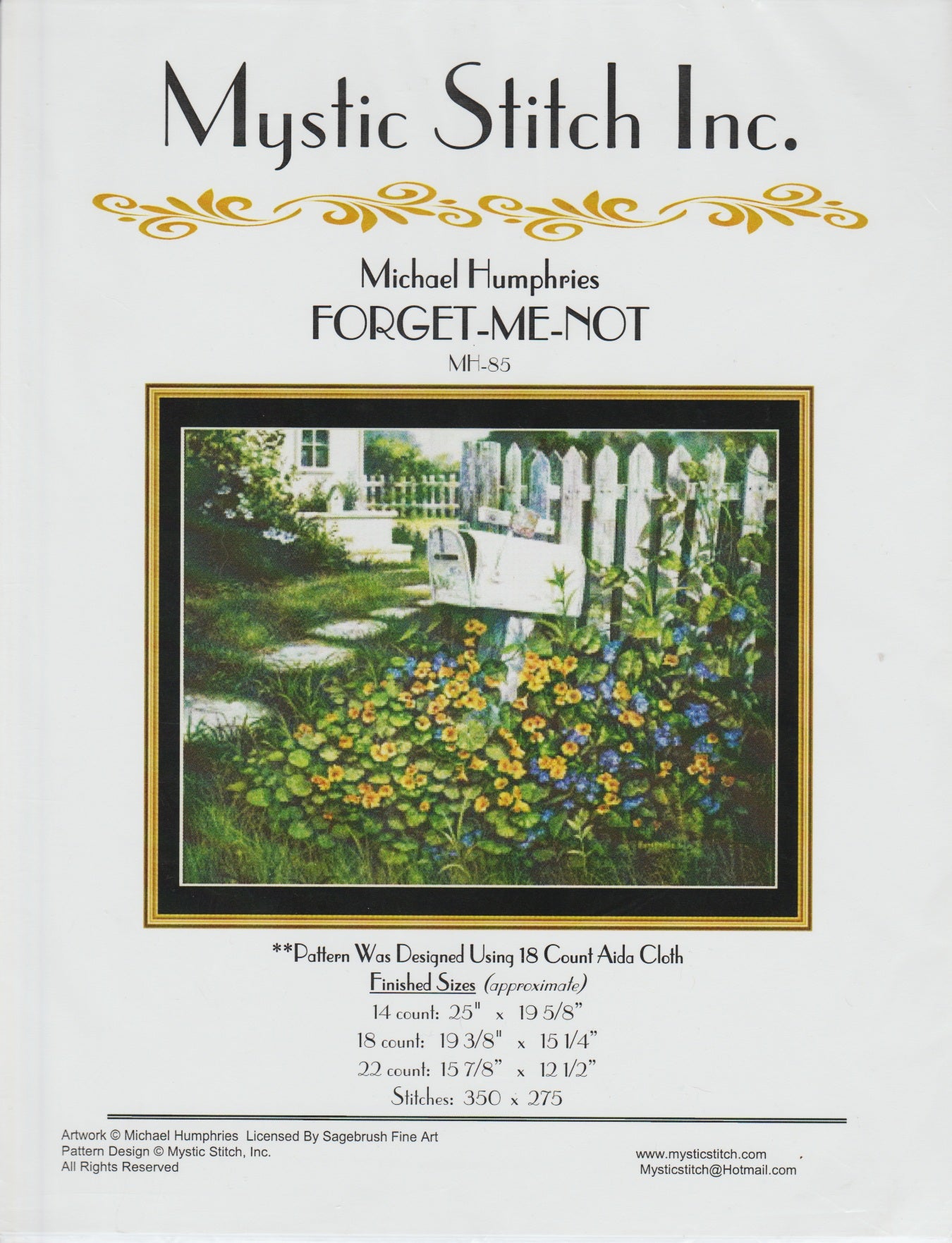 Mystic Stitch Forget-Me-Not MH-85 cross stitch flower pattern