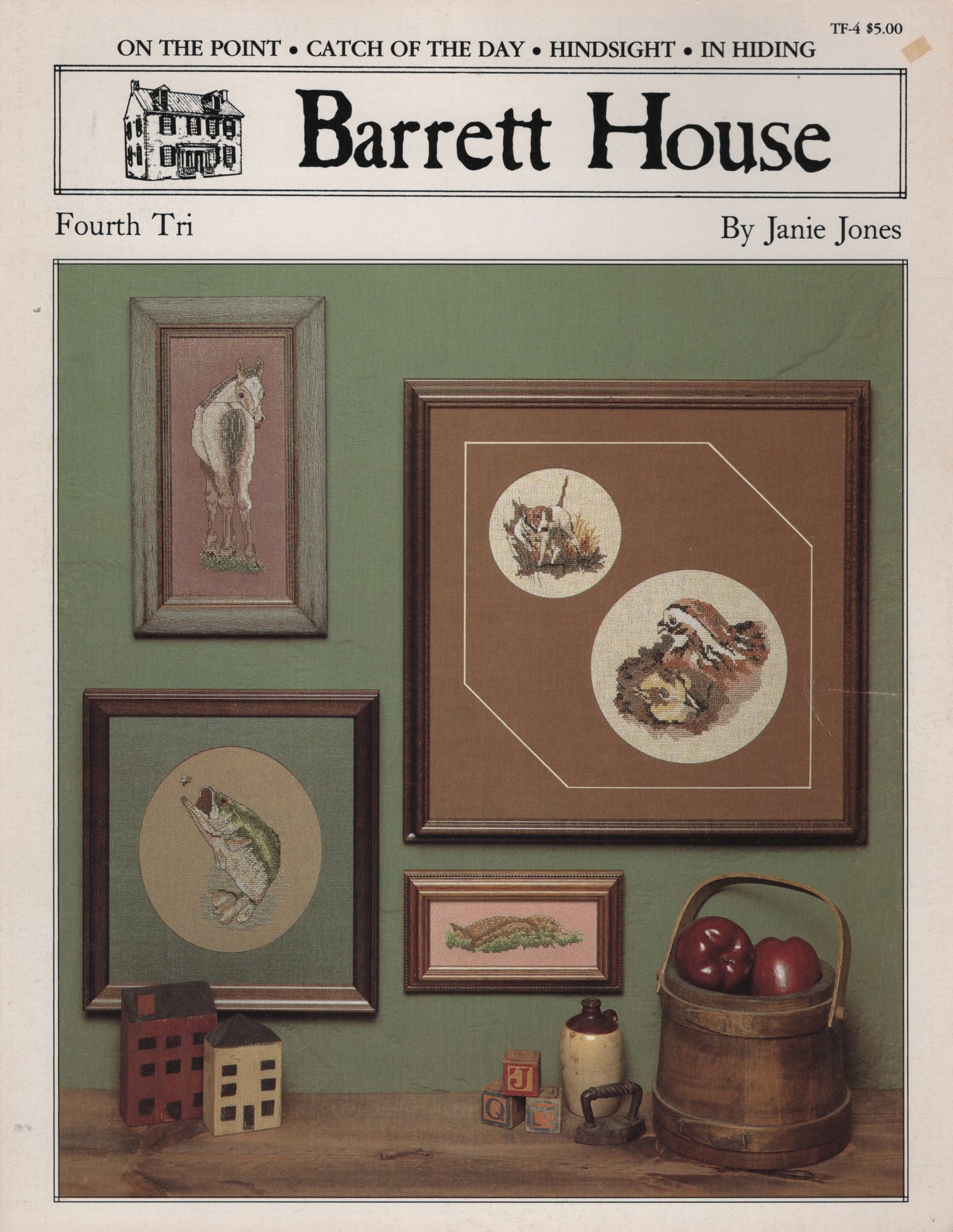 Barrett House Fourth Tri animal cross stitch pattern TF-4
