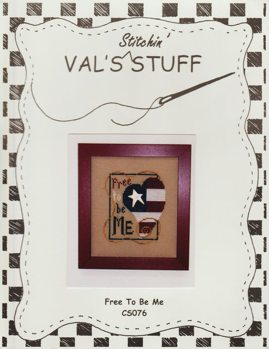 Val's Stuff Free To Be Me CS076 patriotic cross stitch pattern