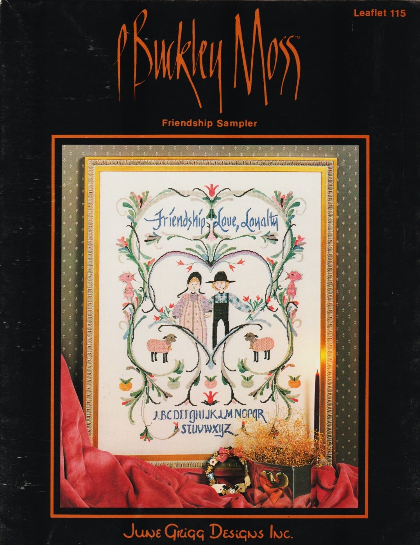 P. Buckley Moss Friendship Sampler 115 Amish cross stitch pattern