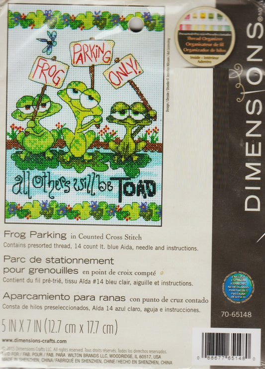 Dimensions Frog Parking 70-65148 cross stitch kit