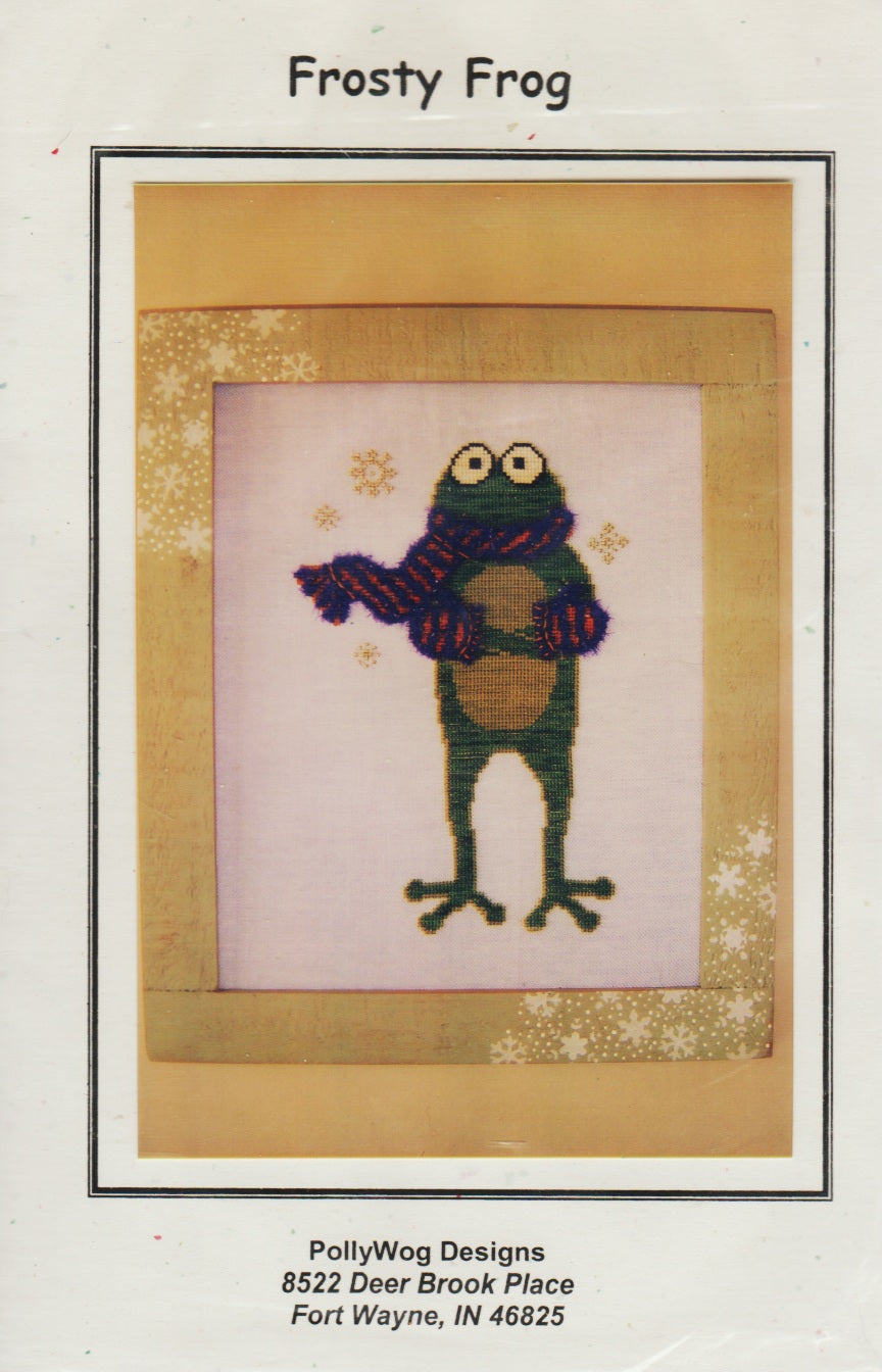 Pollywog Designs Frosty Frog cross stitch pattern