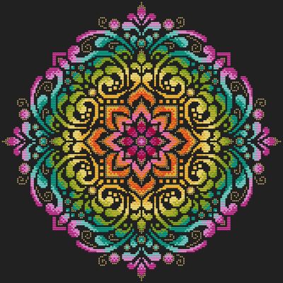 Shannon Christine Full Rainbow Mandala cross stitch pattern