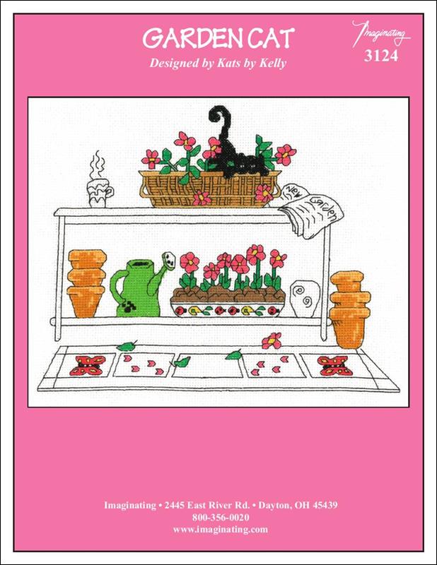 Imaginating Garden Cat 3124 cross stitch pattern