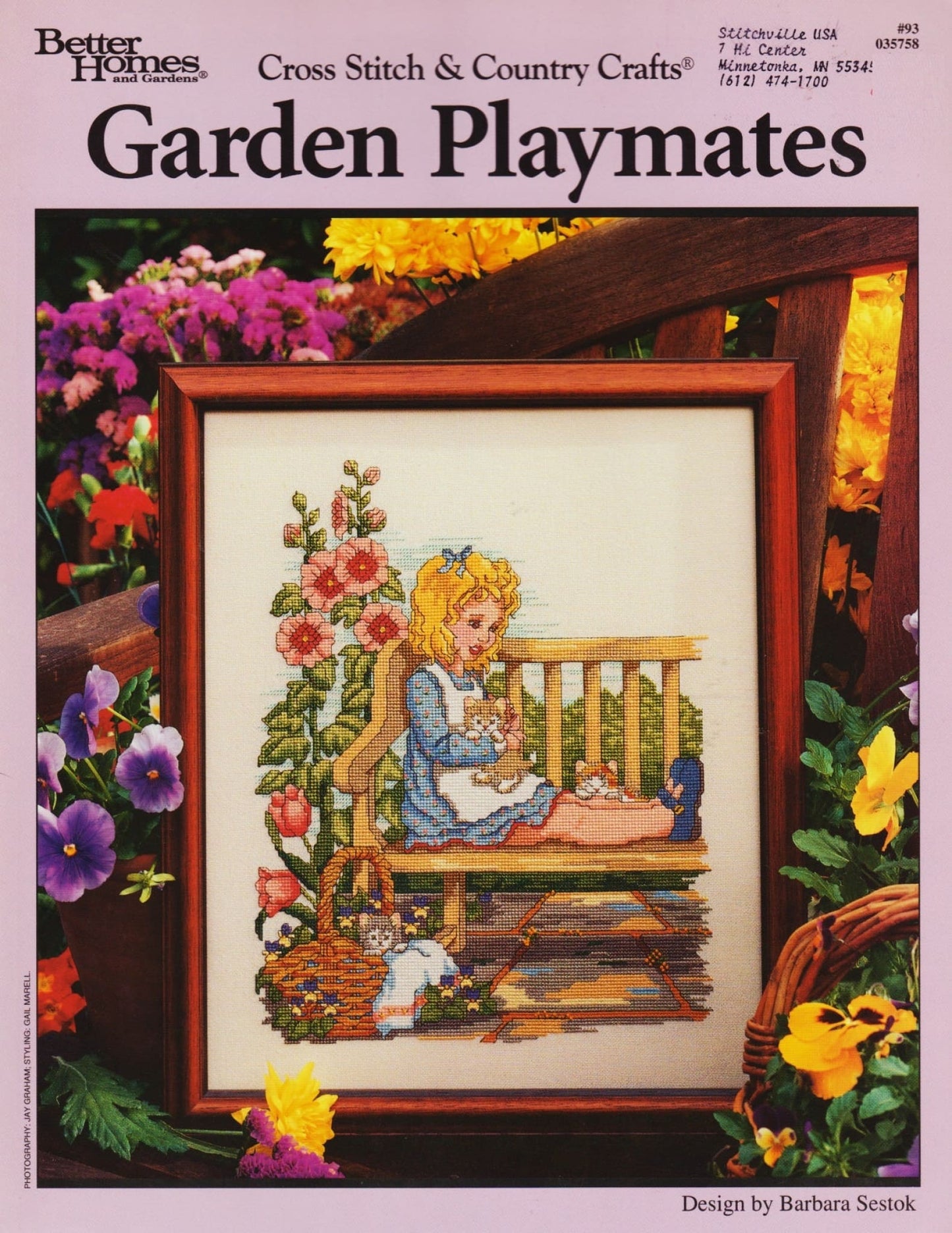 Cross Stitch & Country Crafts Better Homes Garden Playmates 93 cross stitch pattern