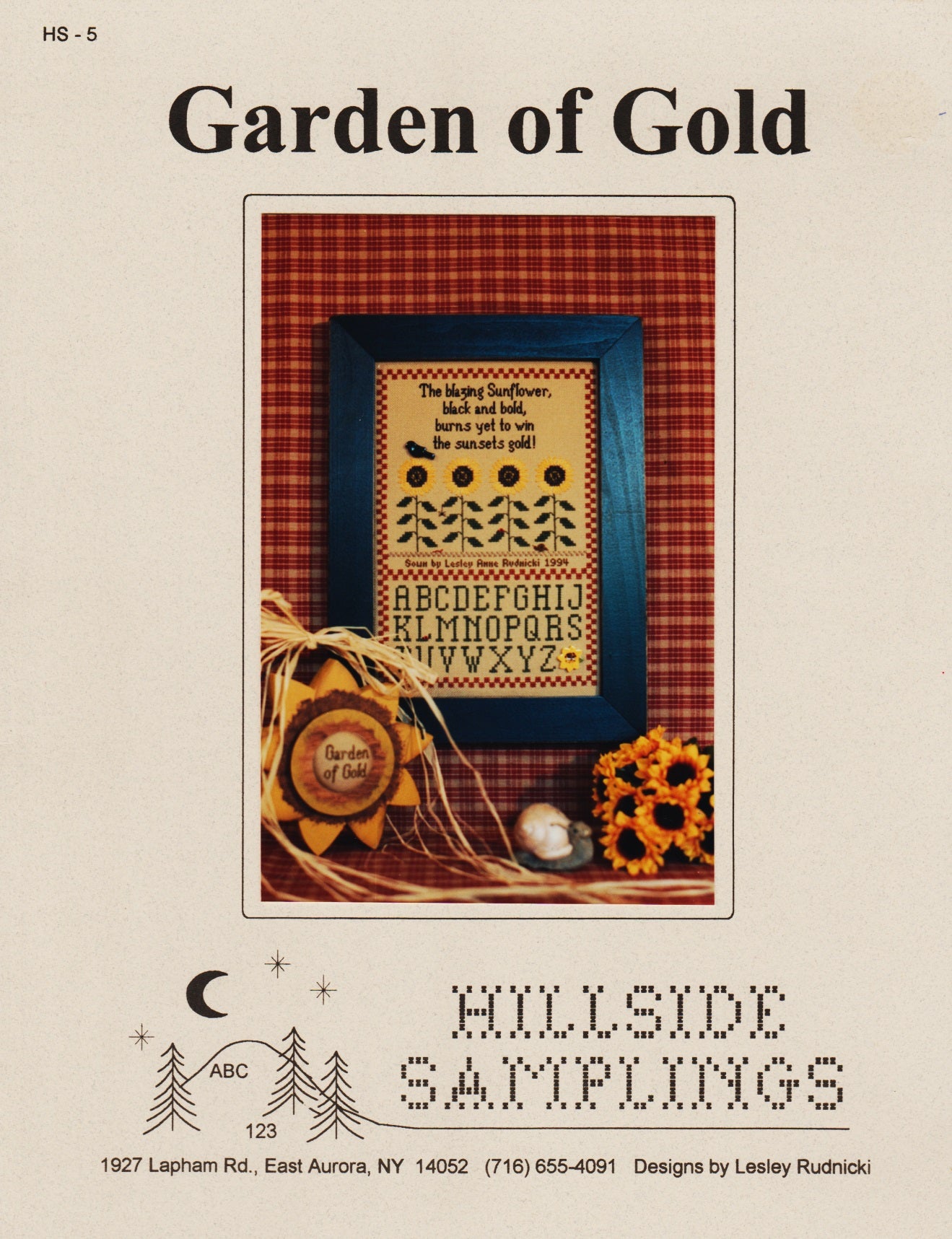 Hillside Samplings Garden of Gold cross stitch pattern