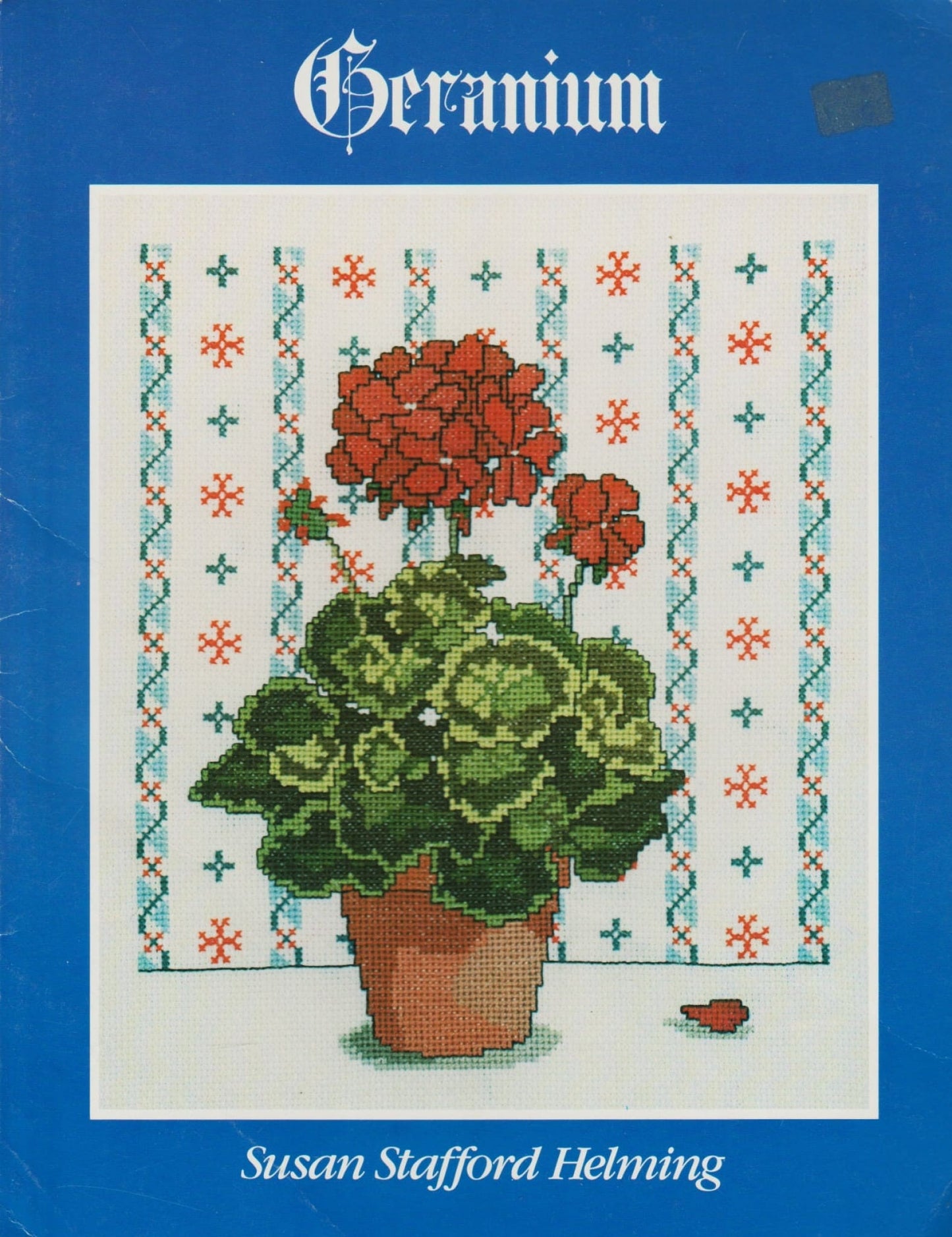 Helmsford Designs Geranium cross stitch flower pattern