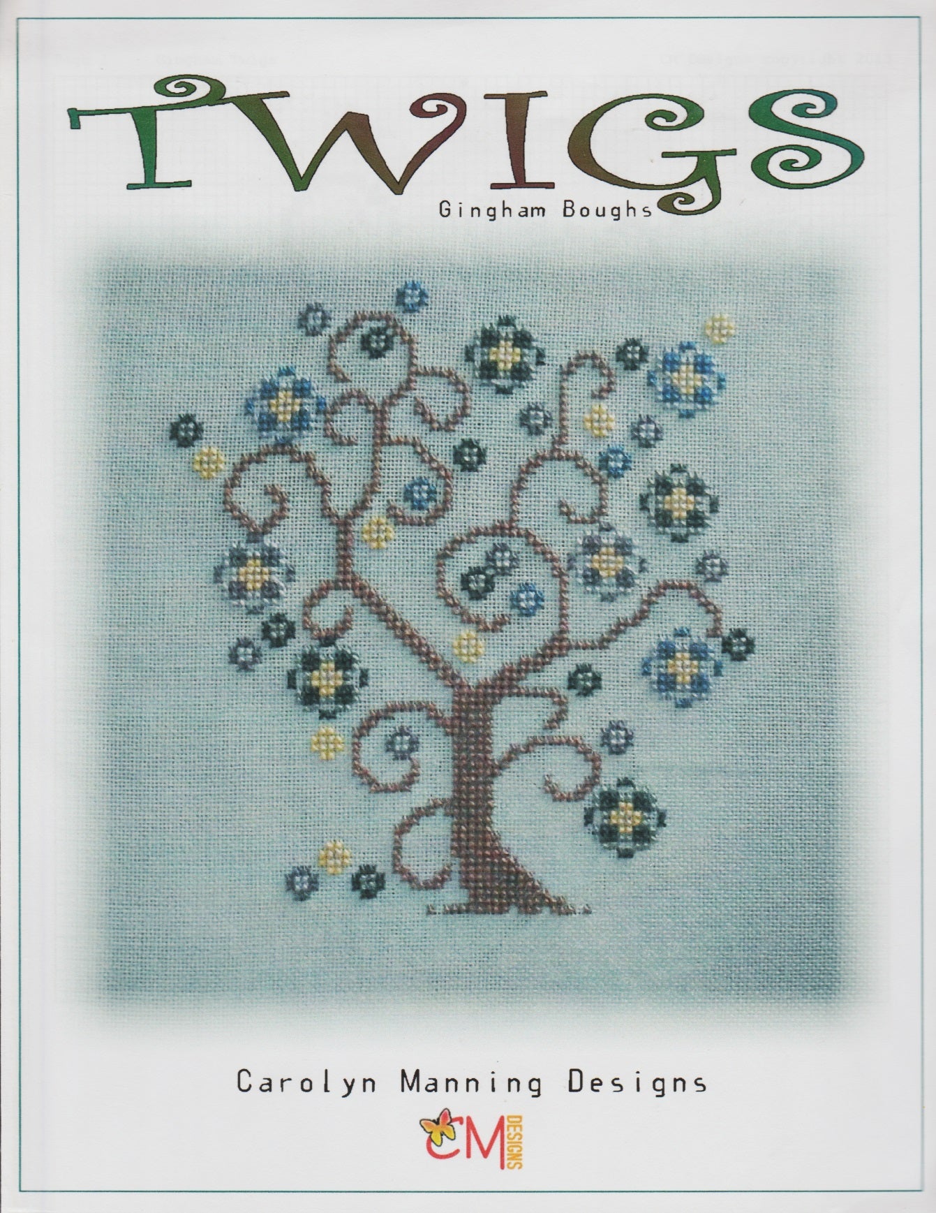 Manning Designs Gingham Boughs tree cross stitch pattern