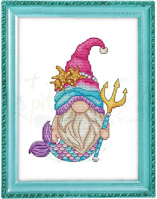 Les petites croix de Lucie Gnome Mermaid cross stitch pattern