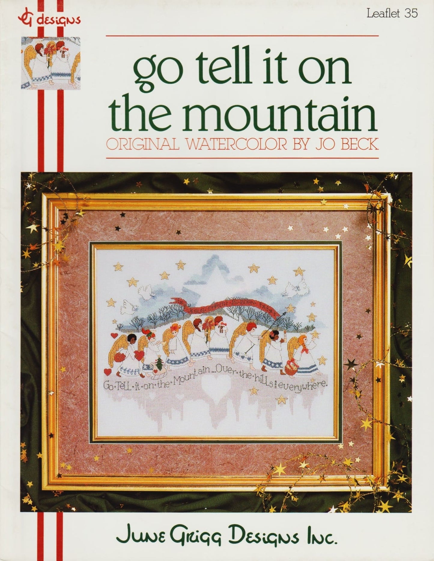 June Grigg Designs Go Tell It On The Mountain 35 anegl christmas cross stitch pattern