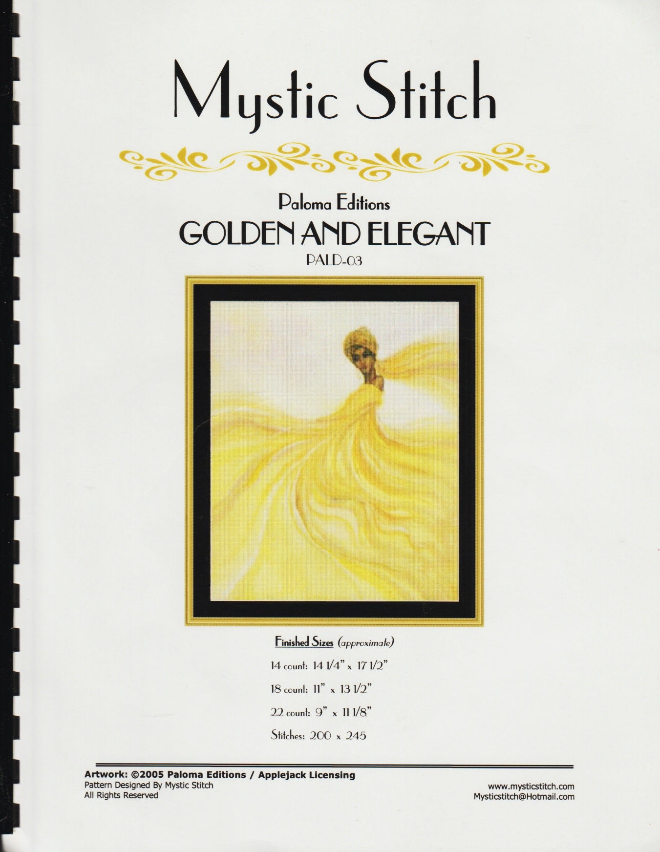 Mystic Stitch Golden and Elegant PALD-03 cross stitch pattern