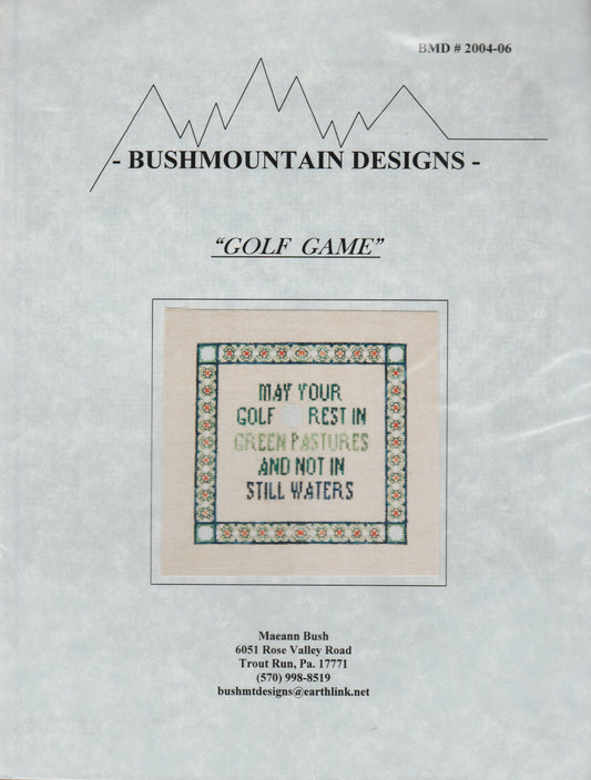 BushMountain Designs Golf Game cross stitch pattern