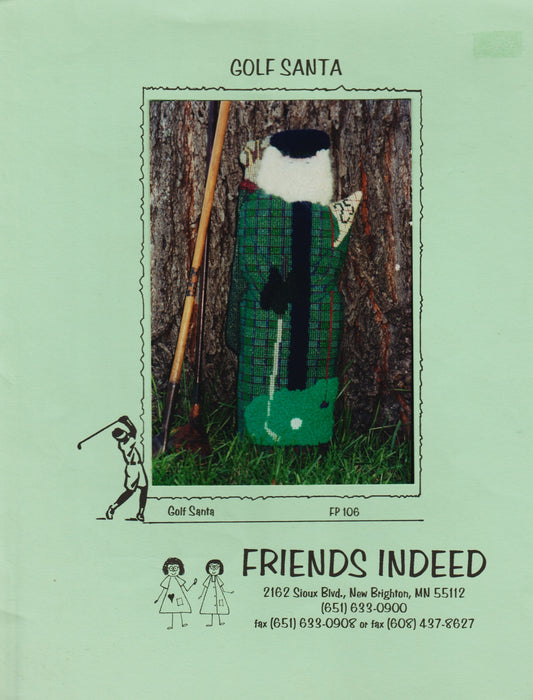 Friends Indeed Golf Santa FP106 cross stitch pattern