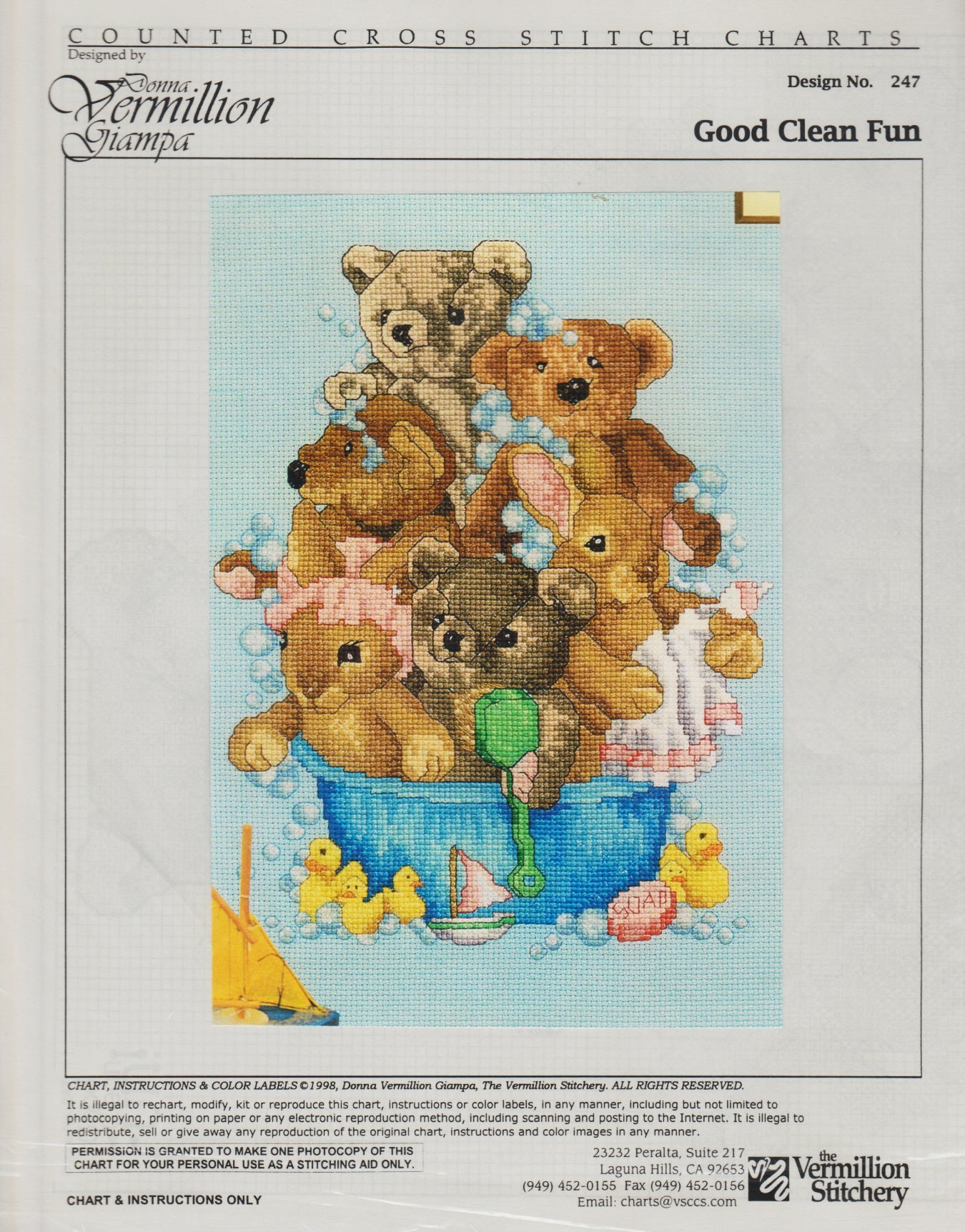 Vermillion Stitchery Good Clean Fun 247 cross stitch pattern