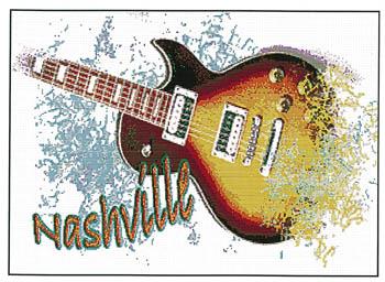 Ronnie Rowe Guitar cross stitch pattern