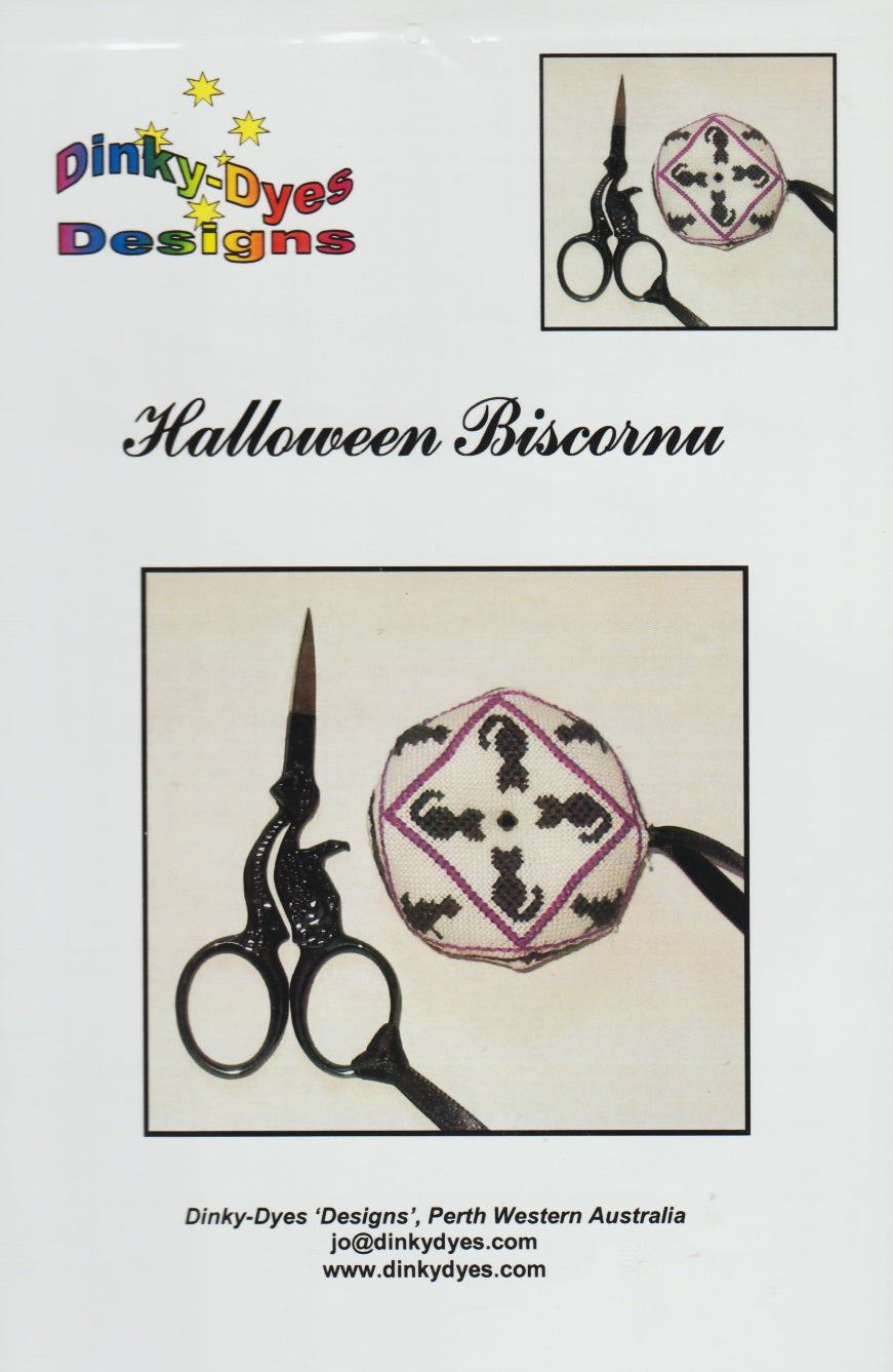 Dinky Dyes Halloween Biscornu cross stitch pattern