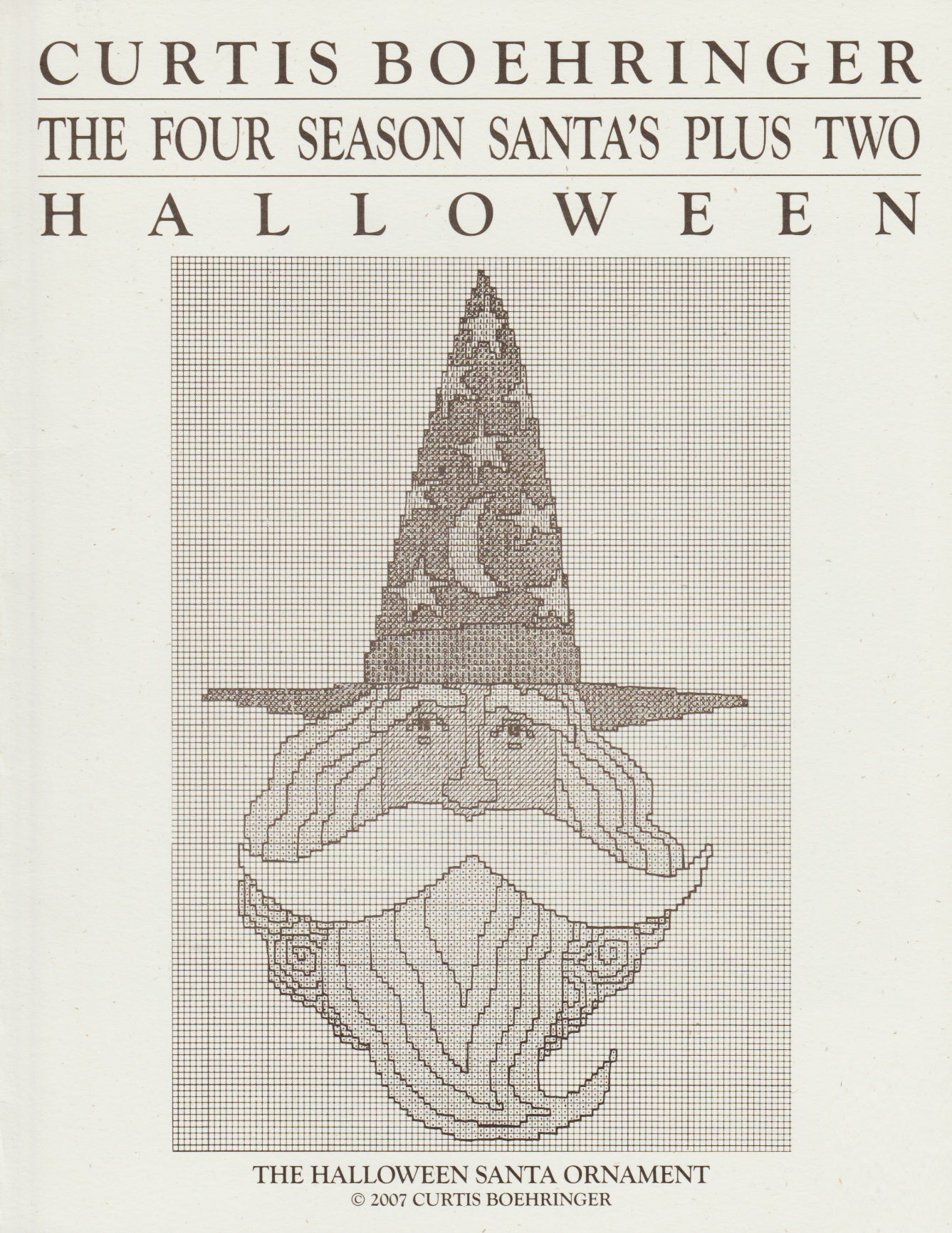 Curtis Boehringer Halloween Santa cross stitch pattern