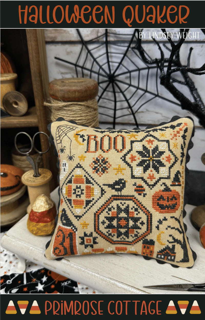 Primrose Cottage Halloween Quaker cross stitch pattern