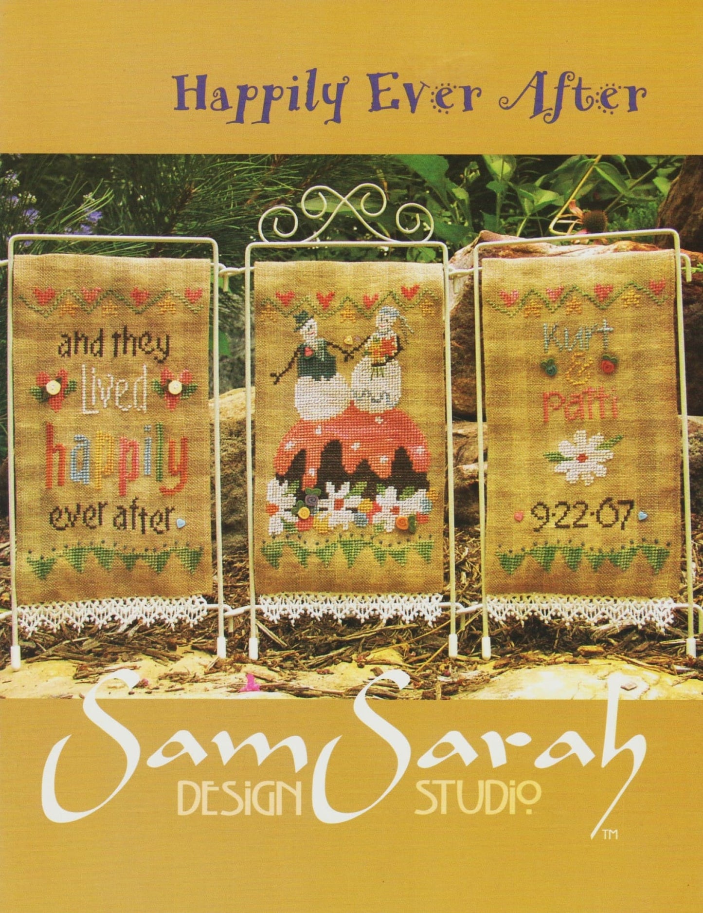 Sam Sarah Happily Ever After wedding cross stitch pattern