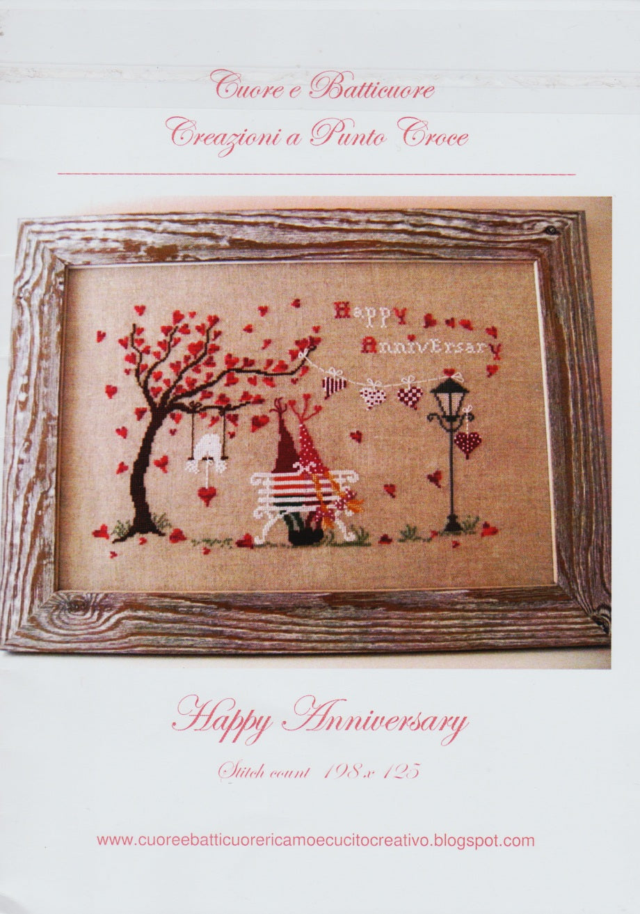 Cuore e Batticuore Happy Anniversary cross stitch pattern