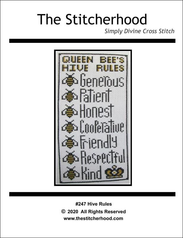 Stitcherhood Hive Rules 247 cross stitch pattern