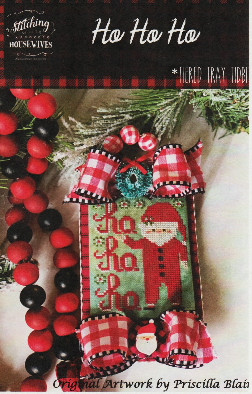 Stitching with the Housewives Ho Ho Ho christmas ornaments cross stitch pattern