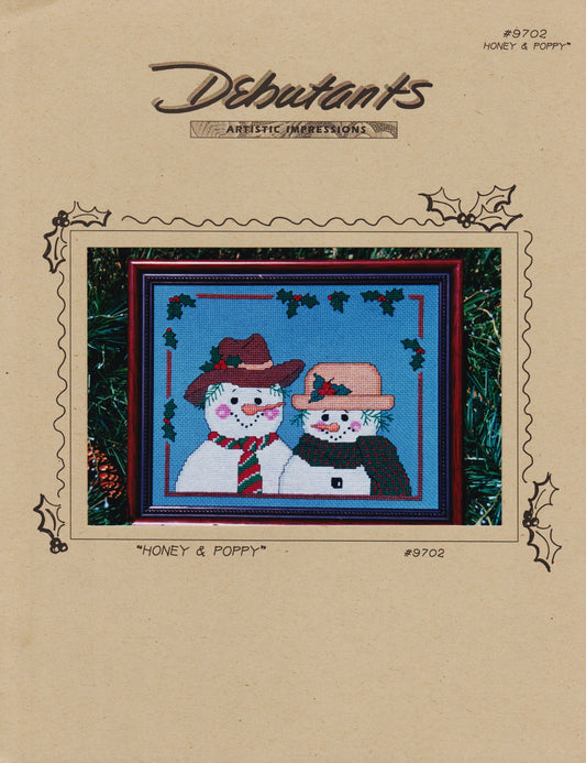 Debutants Honey & Poppy 9702 snow people cross stitch pattern