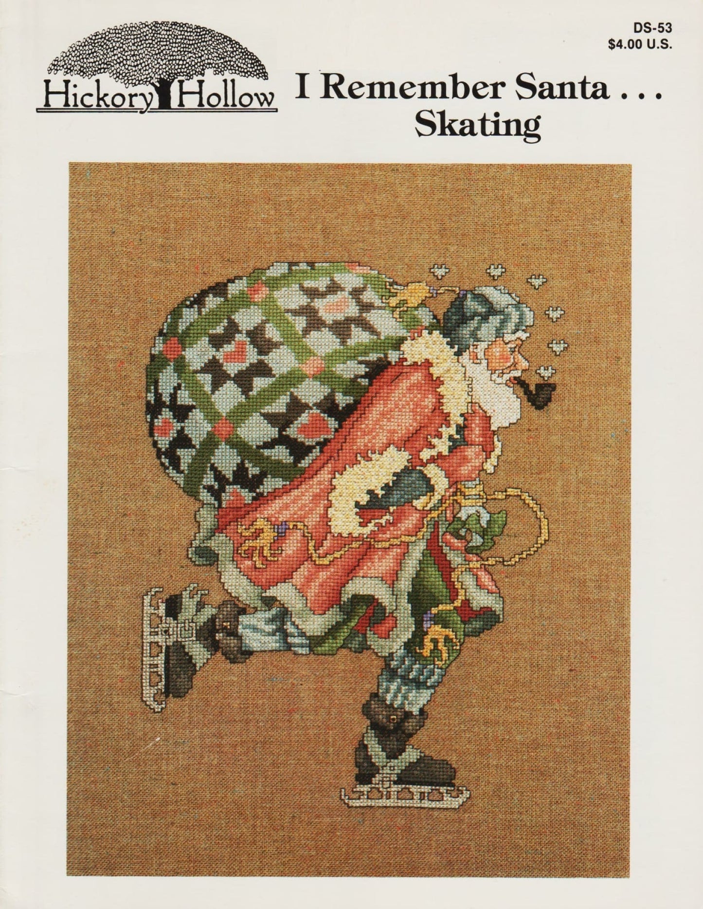 Hickory Hollow I Remember Santa ... Skating DS-53 cross stitch pattern