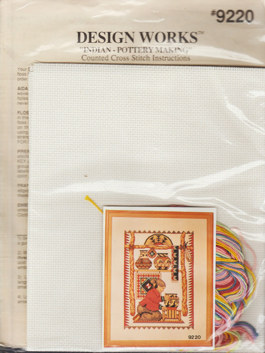 Design Works Indian Pottery Making 9220 native american cross stitch kit