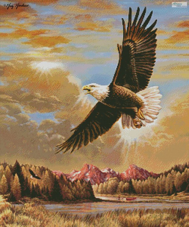 Artecy Inspirational Flying Eagle cross stitch pattern