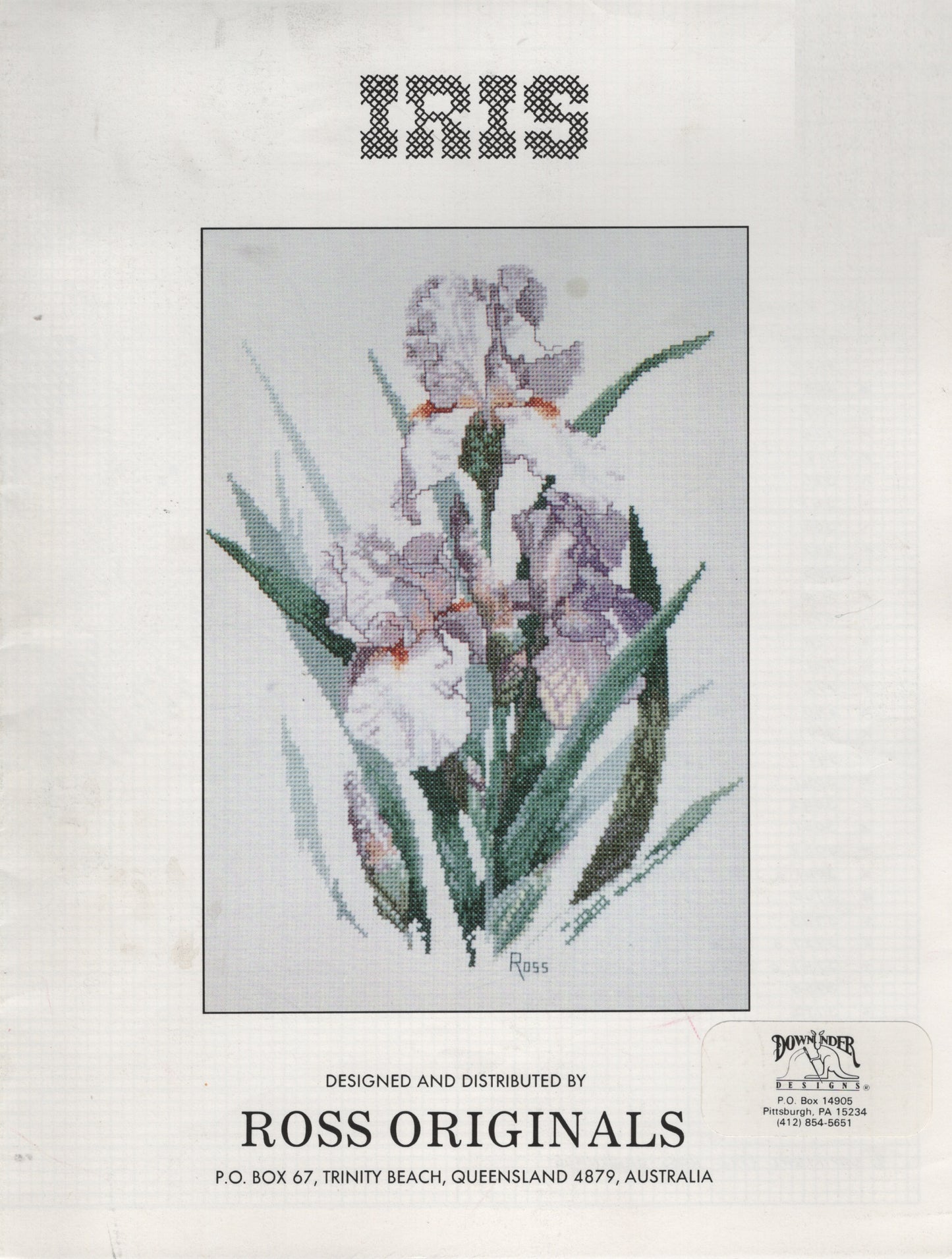 Ross Originals Iris cross stitch flower pattern