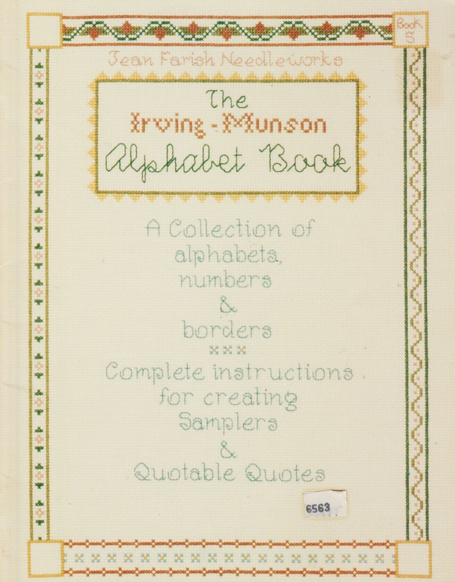 Jean Farish Needleworks Irving-Munson Alphabet Book cross stitch pattern