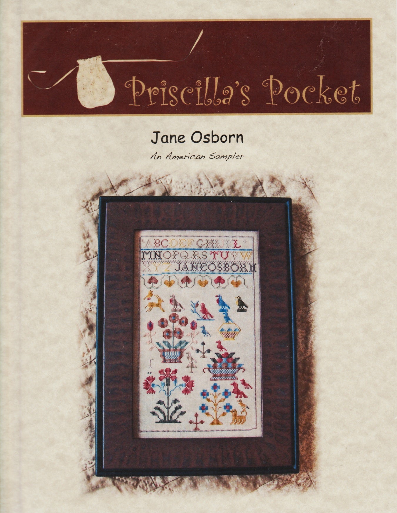 Priscilla's Pocket Jane Osborn cross stitch reproduction sampler pattern