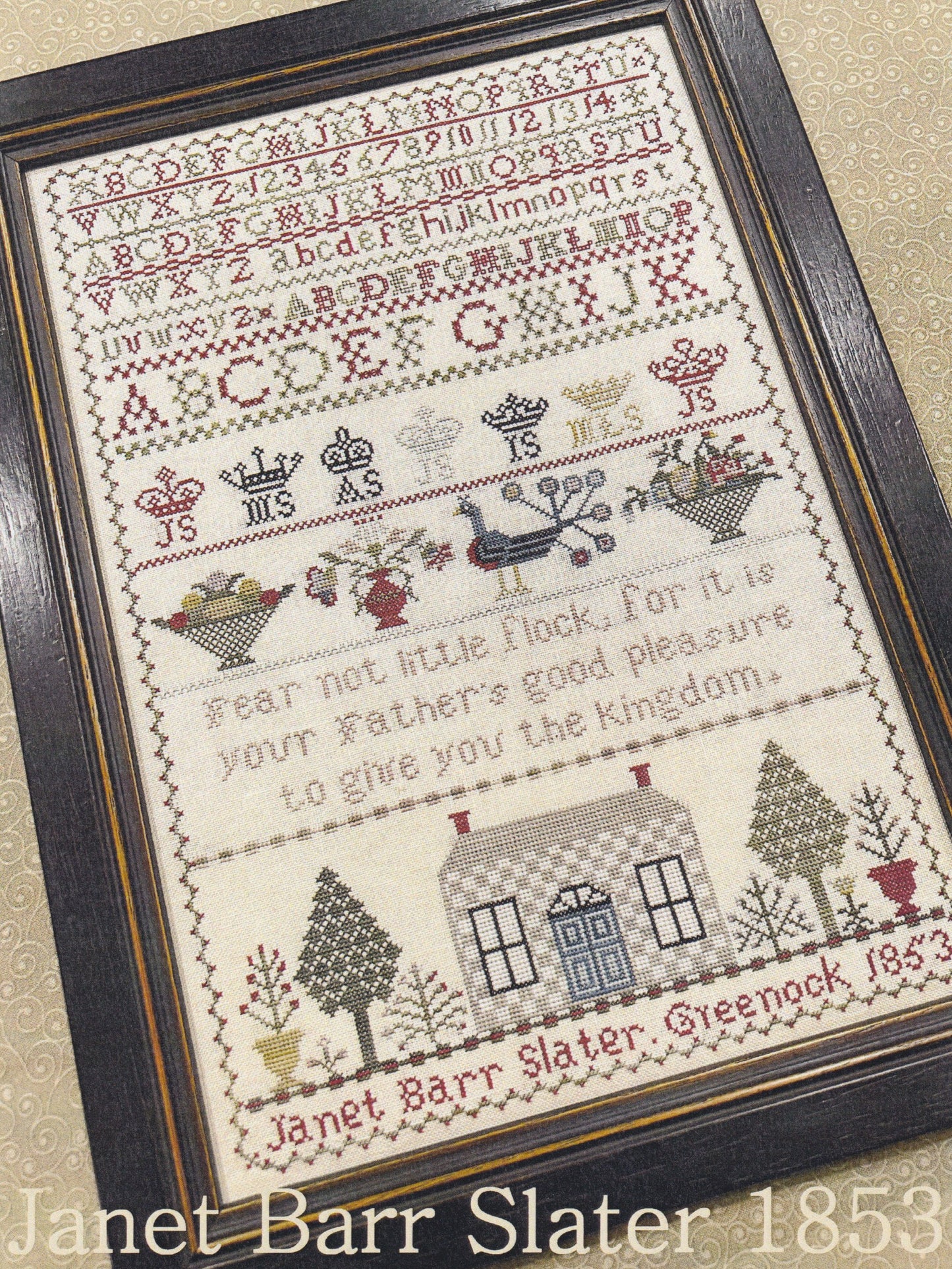 The Scarlett House Janet Barr Slater 1853 Sampler cross stitch pattern