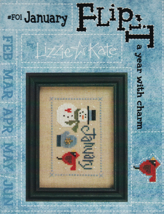 Lizzie Kate January F01 cross stitch pattern