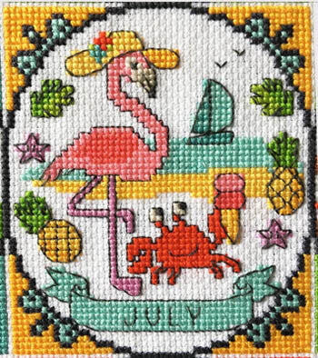 Tiny Modernist July cross stitch pattern