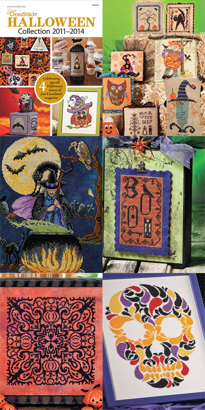 Just CrossStitch Halloween 2011-2014 cross stitch patterns on Computer CD