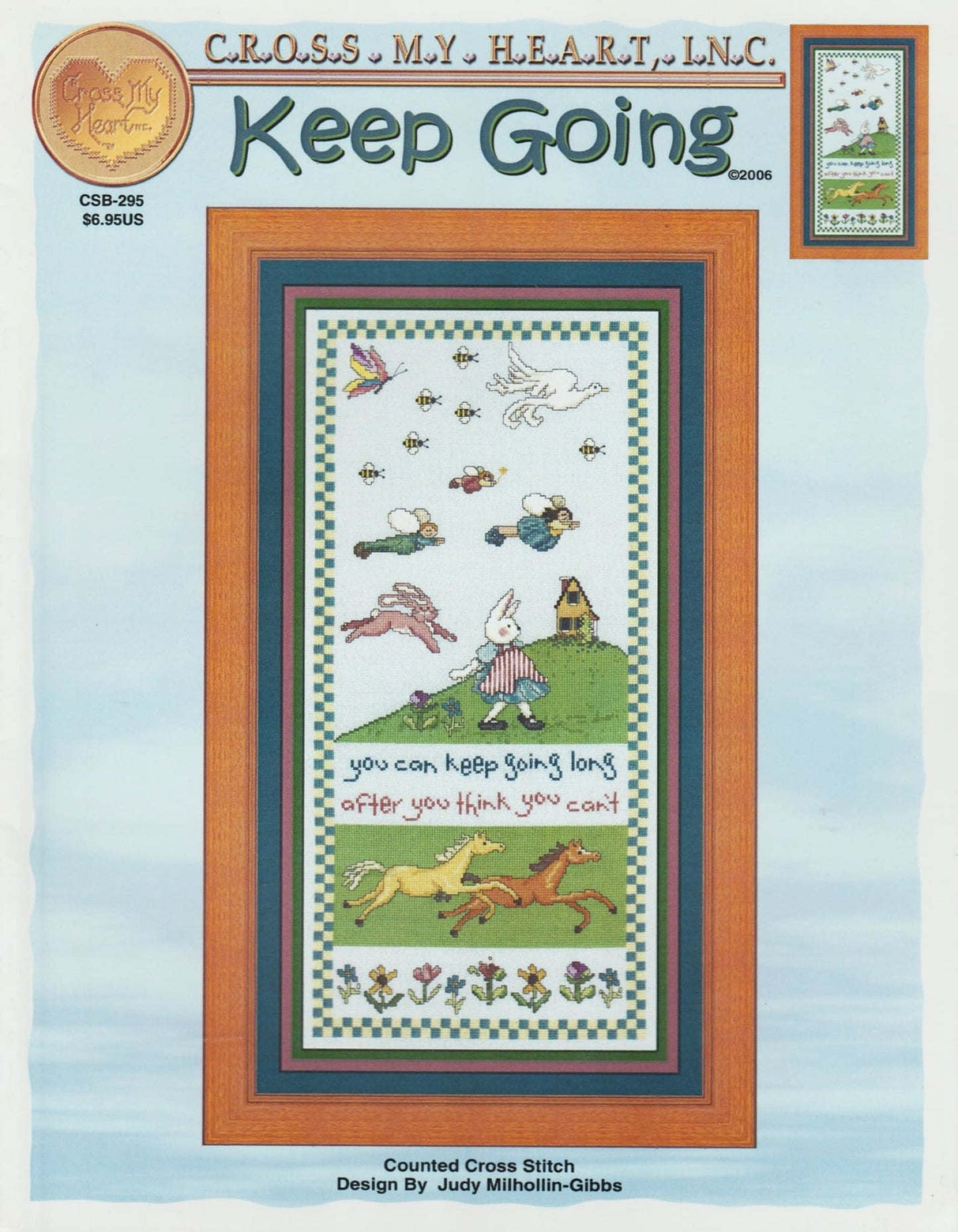 Cross My Hearts Keep Going CSB-295 cross stitch pattern