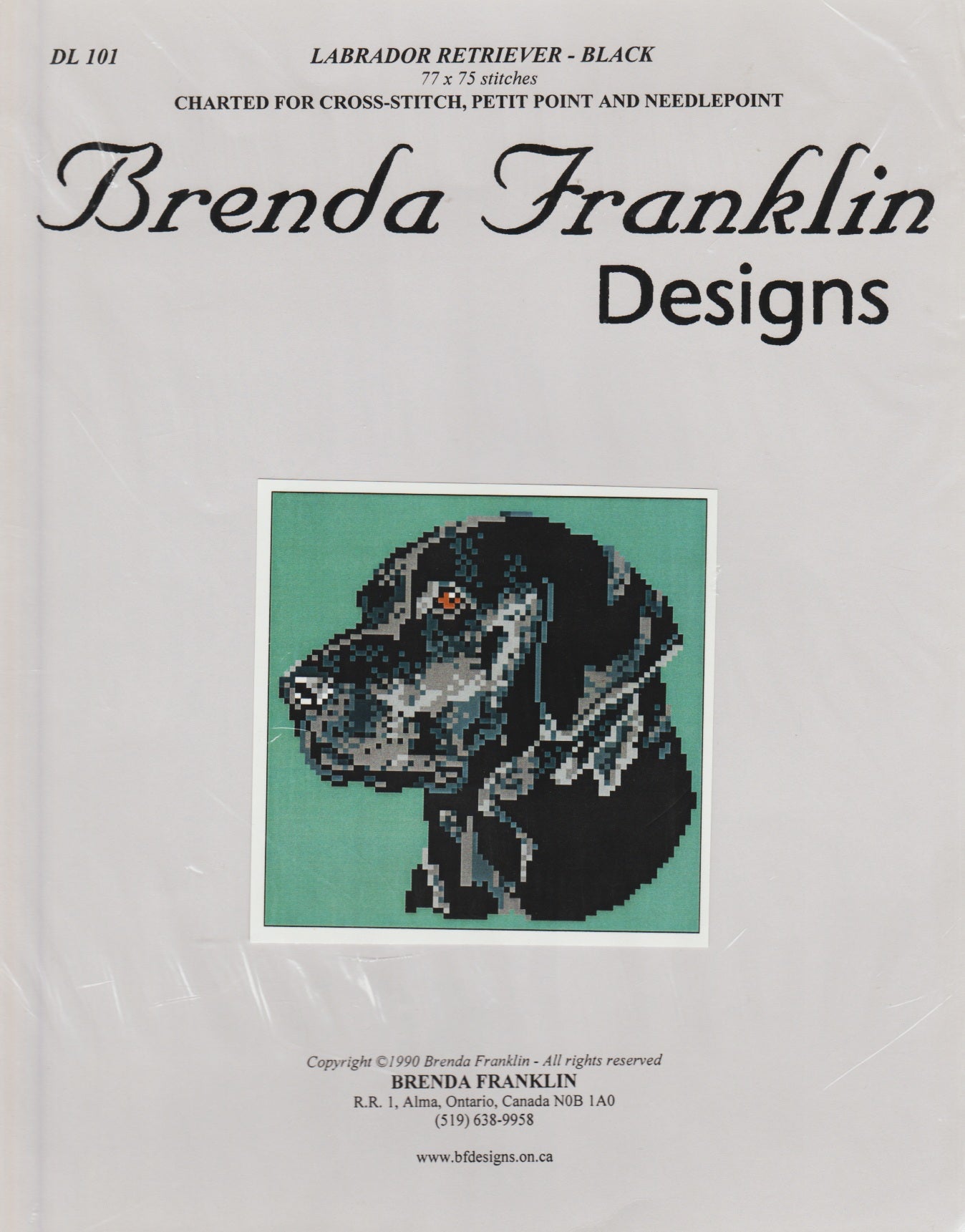 Brenda Franklin Designs Labrador Retriever - Black DL101 dog cross stitch pattern