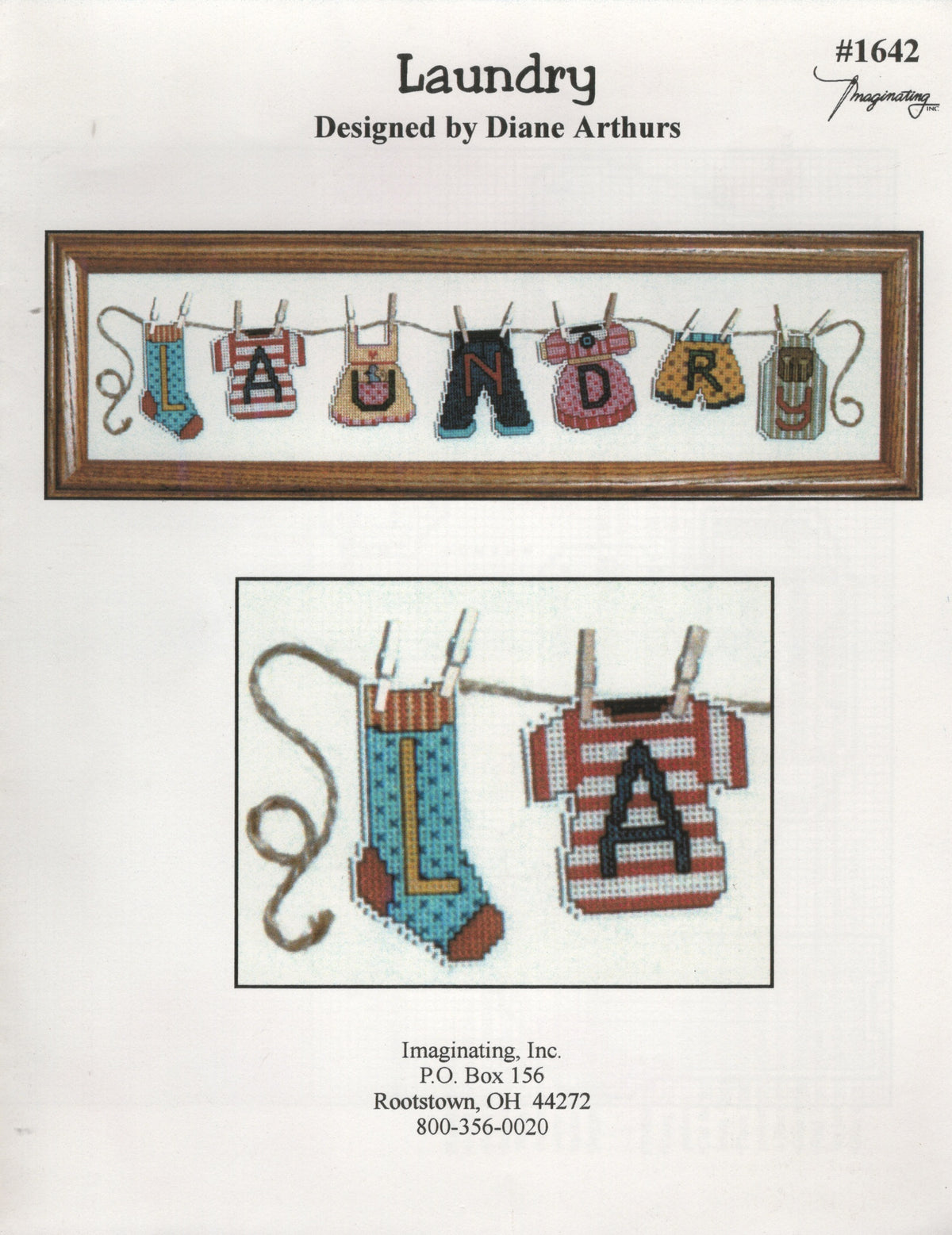 Imaginating Laundry 1642 cross stitch pattern