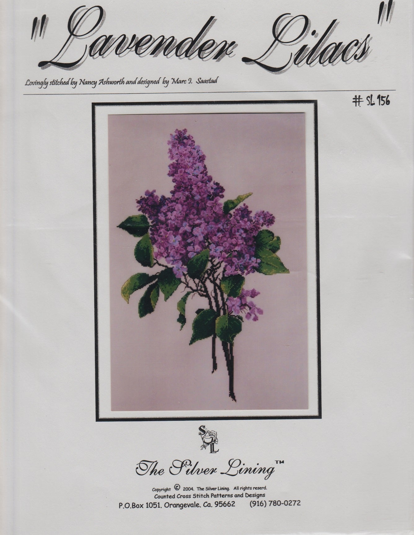 Silver Lining Lavender Lilacs SL156 cross stitch pattern
