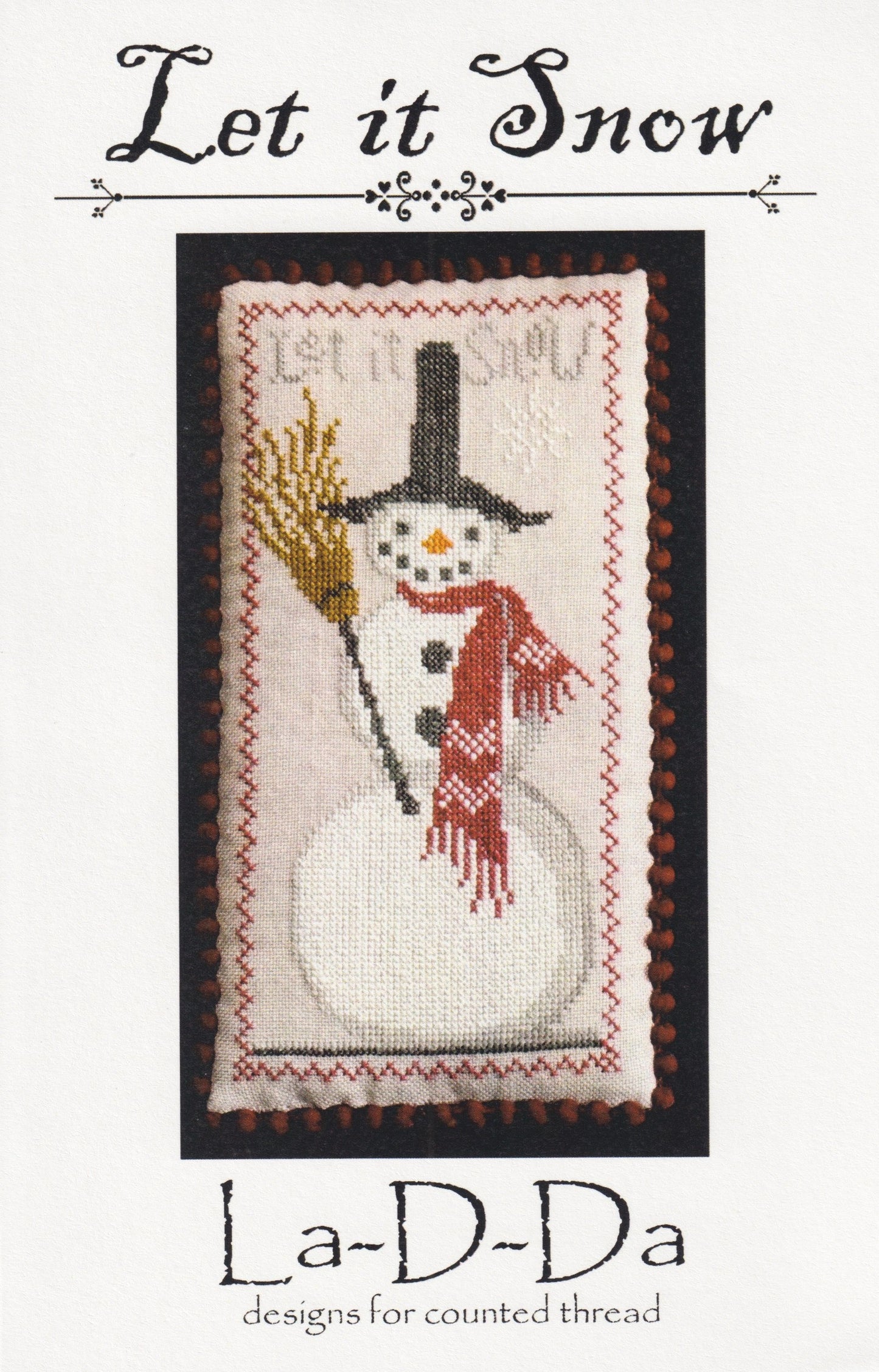 La-D-Da Let It Snow snowman cross stitch pattern