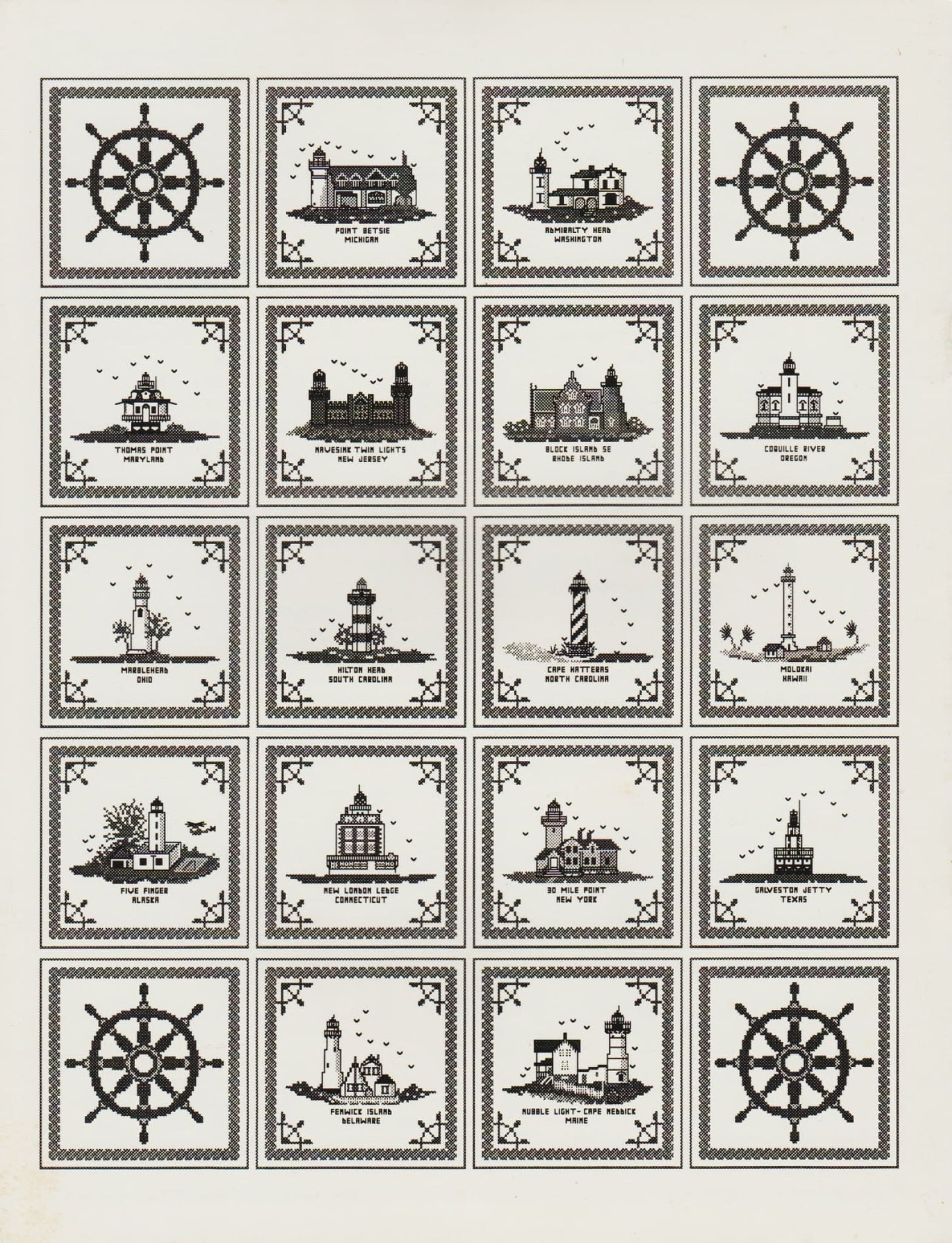 Lighthouses Of The Usa Pattern Pattern