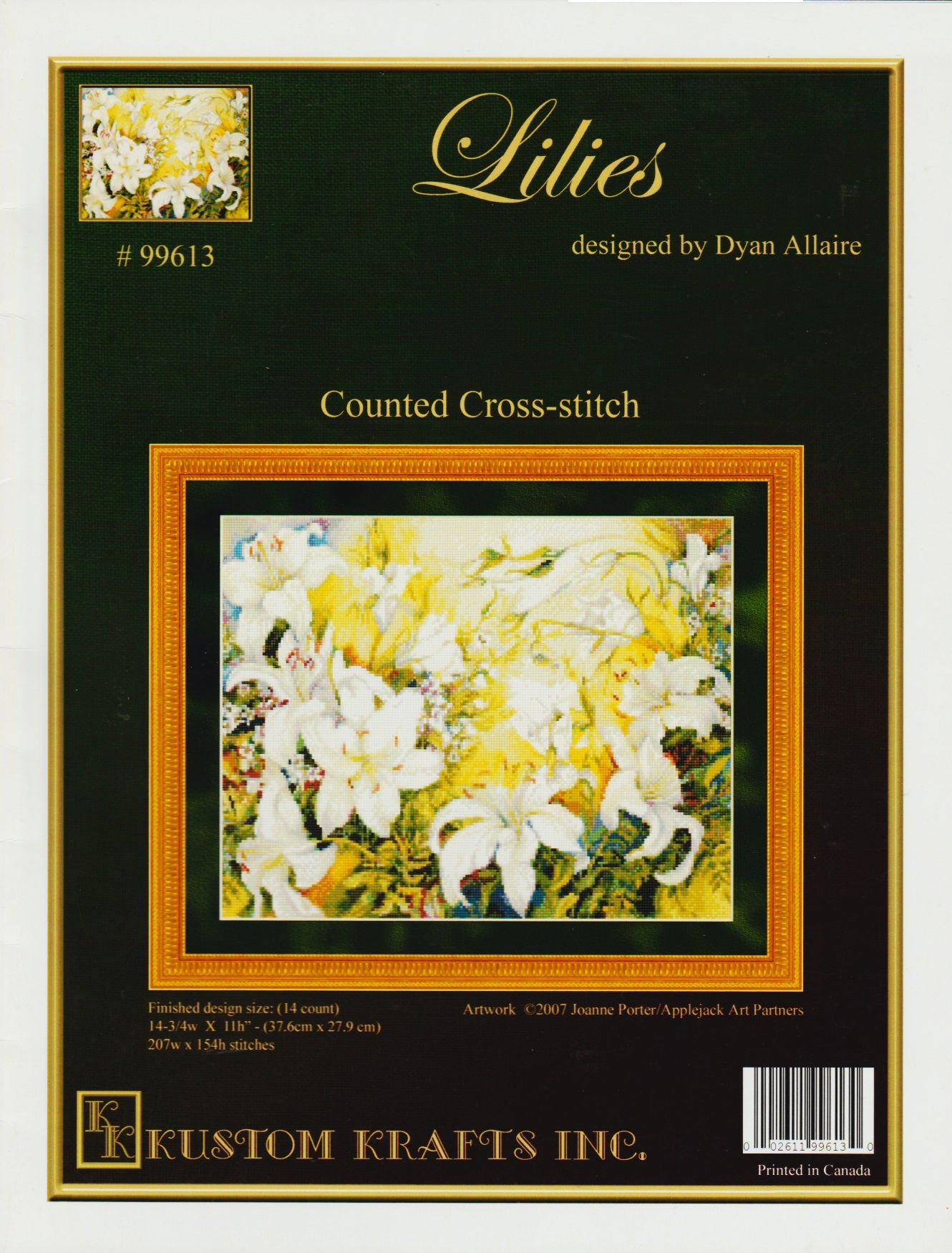 Kustom Krafts Lilies 99613 cross stitch pattern