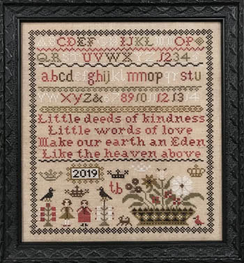 The Scarlett House Little Deeds Sampler cross stitch pattern