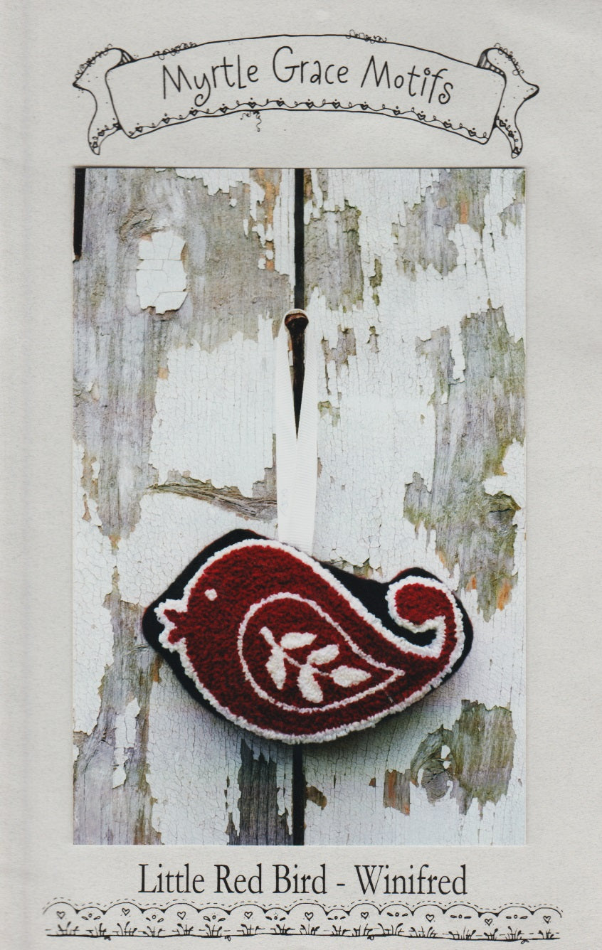 Myrtal Grove Motifs Little Red Bird - Winifred punch needle pattern