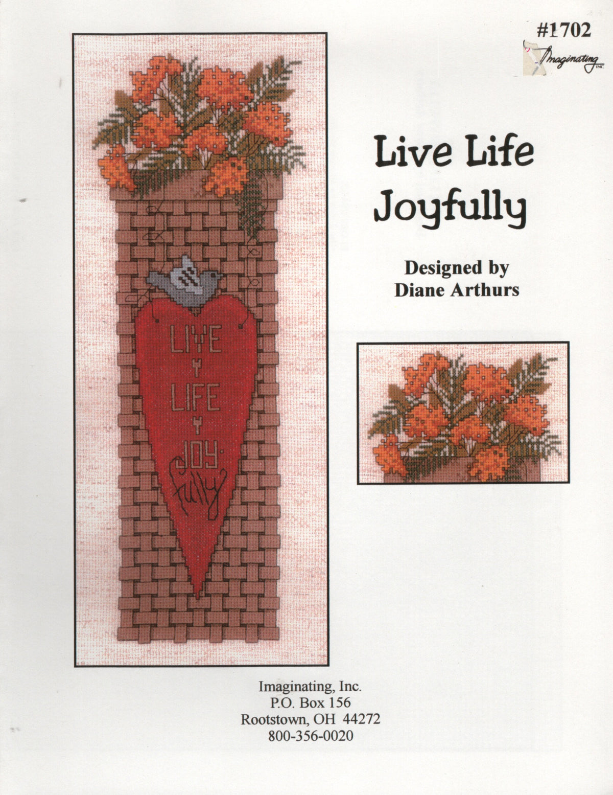 Imaginating Live Life Joyfully 1702 Thanksgiving cross stitch pattern