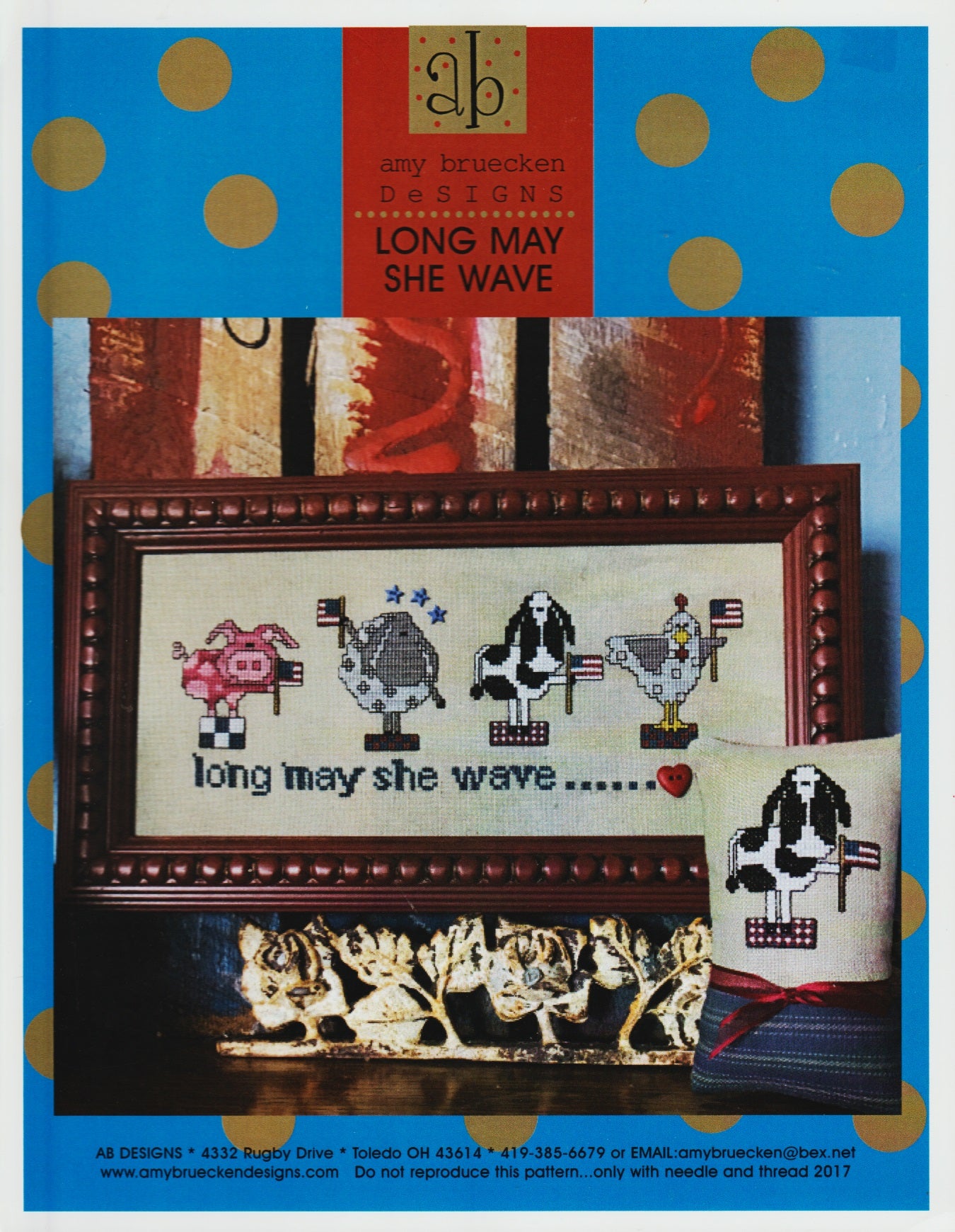 Amy Bruecken Long May She Wave patriotic cross stitch pattern